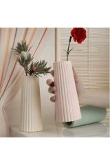 Bohem Tarz Büyük Boy Vazo Çizgili İskandinav Vazo
