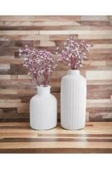 Dekoratif İskandinav Tarz Mini Ve Uzun BetonVazo Seti