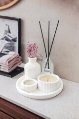 Dekoratif Minyatür Nordik Vazo Fresh Soft Koku Mumlu Set (TEALİGHT MUM DAHİL DEĞİLDİR)