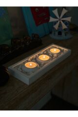 Mums Tabaklı Beton Mumluk Taş Dekorasyon Tealight Mumluk (TAŞ DAHİLDİR)