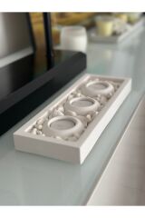 Mums Tabaklı Beton Mumluk Taş Dekorasyon Tealight Mumluk (TAŞ DAHİLDİR)