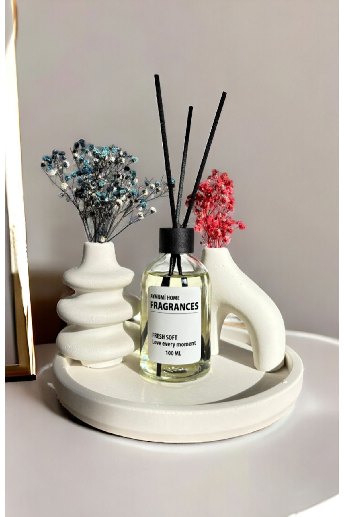 Minimal Vazo Ve 100ml Fresh Soft Oda Kokusu Seti