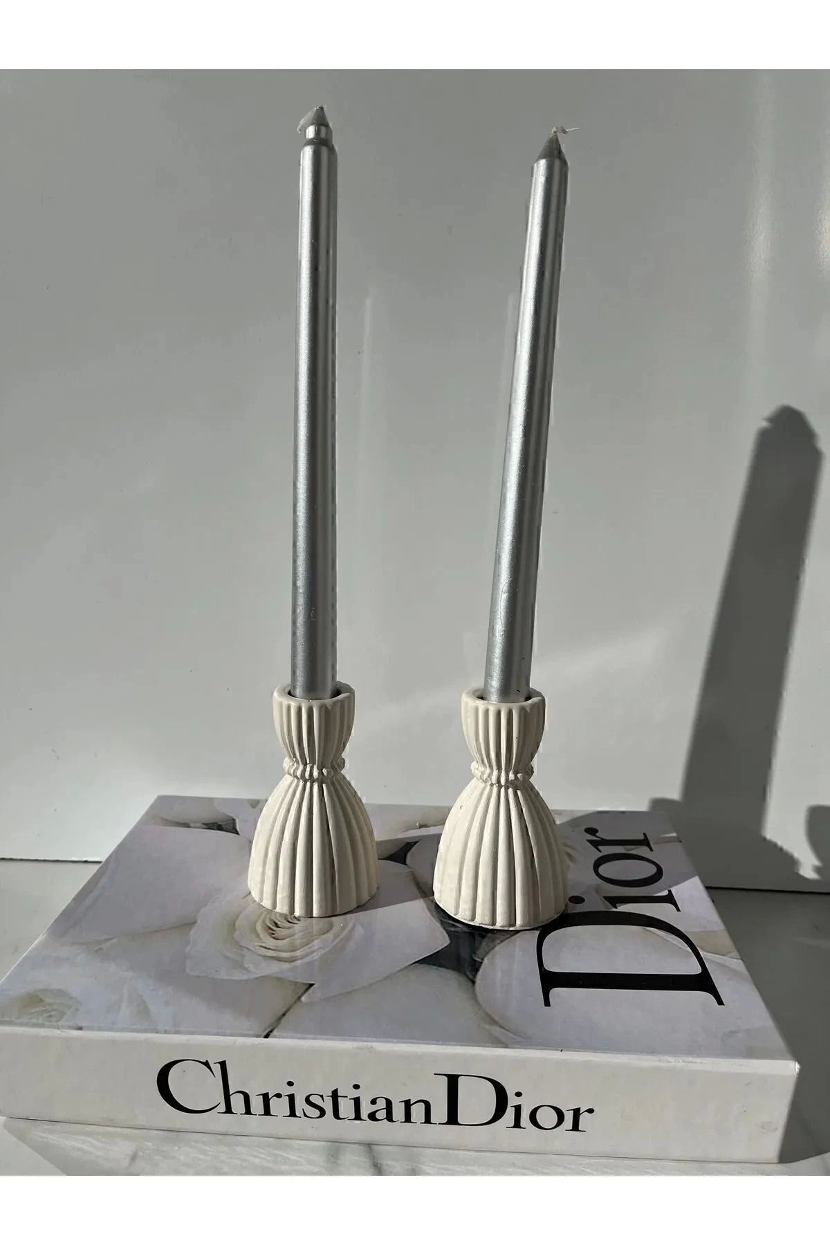 2 Adet Dekoratif Şamdan Mumluk Beyaz Mumluk, Tealight Pinterest Model Aksesuar
