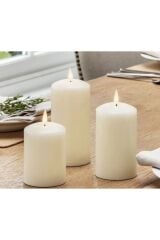 Silindir Mum 3'lü Set Ebat 5-7,5-12 Cm Çap 5,5 Cm