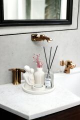Alleza Home Dekoratif Çizgili Kuru Çiçek Vazosu Sarılan Sevgili Biblo Fresh Soft Oda Kokusu Set