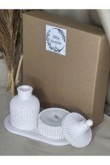 Granit Efekt Mum Tabağı Set