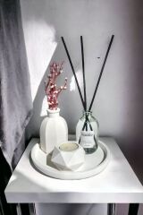 Dekoratif Geometrik Mumluk İskandinav Tarz Vazo Fresh Soft Oda Kokusu Set