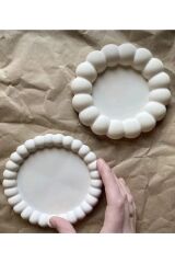 2'li Dekoratif Modern Tabak Takı Tabağı Bardak Altlığı