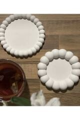 2'li Dekoratif Modern Tabak Takı Tabağı Bardak Altlığı