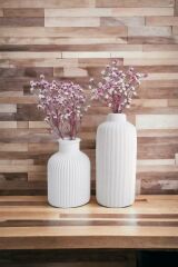 Dekoratif Iskandinav Tarz Mini Ve Uzun Beton Vazo Set Ikili