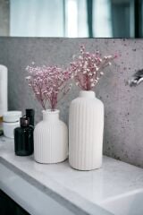 Dekoratif Iskandinav Tarz Mini Ve Uzun Beton Vazo Set Ikili